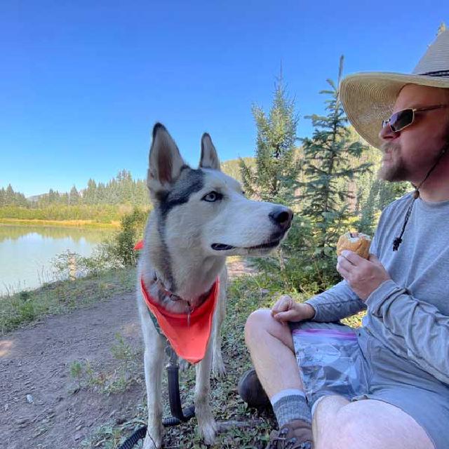 Chris and Juniper at Opal Lake