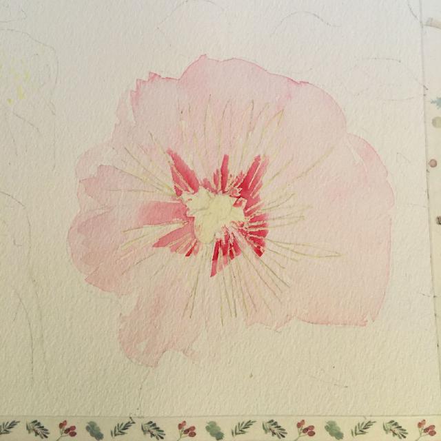 Detail of a hollyhock work in progress… Detail of a hollyhock work in progress…