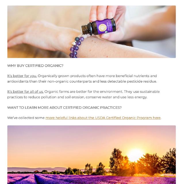 Blog Post “Why Certified Organic?” for Red Silk Essentials