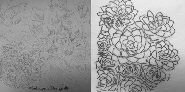 I started sketching from an image I found on the internet (left). Concerned with scale and transferring it to the watercolor paper, I decided to use tracing paper to copy more precisely and transfer the outlines.