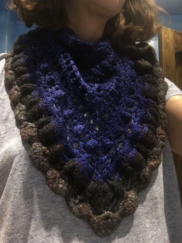 Cobalt Kerchief -- This one I recently gifted to a friend, but got a snapshot before I dropped it in the mail.