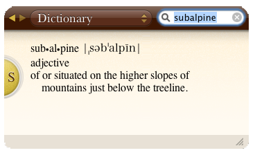 Definition of subalpine
